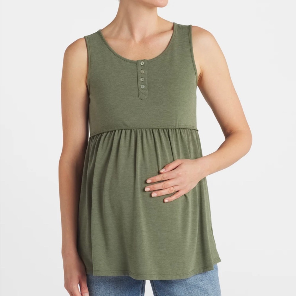 Maternity Button Detail Knit Tank